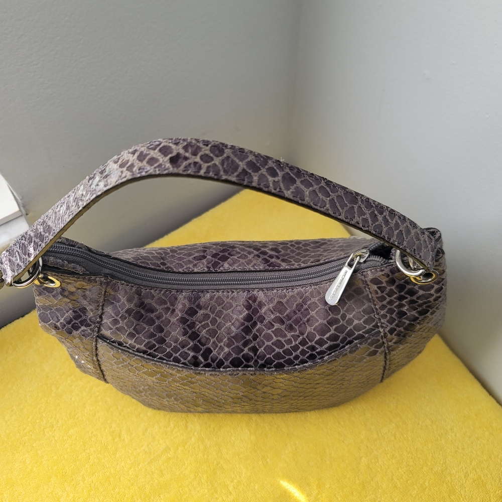 Michael Kors Grey/Black Python Embossed Leather B… - image 3